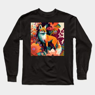 Fox and Flowers Long Sleeve T-Shirt
